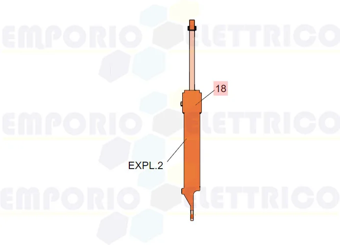 faac pièce détachée long cylindre ralentiss.hydr. 620sr avec articulation 725209