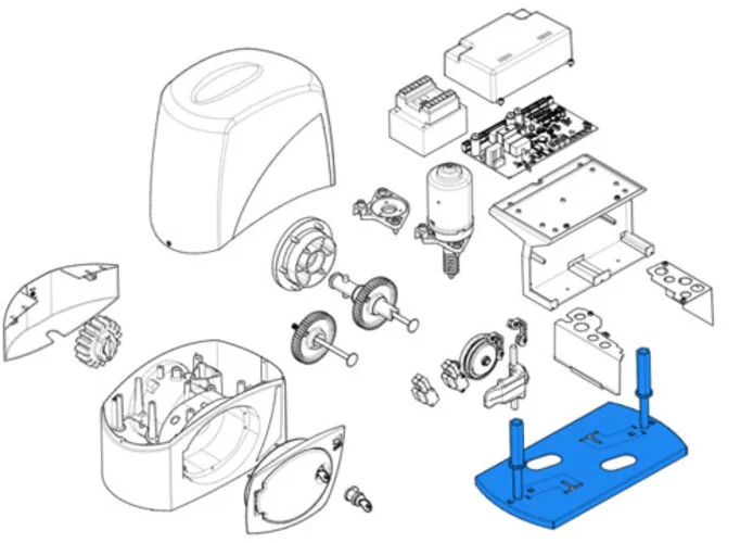 came pièce détachée base fixation motoréducteur bx 119ribx049