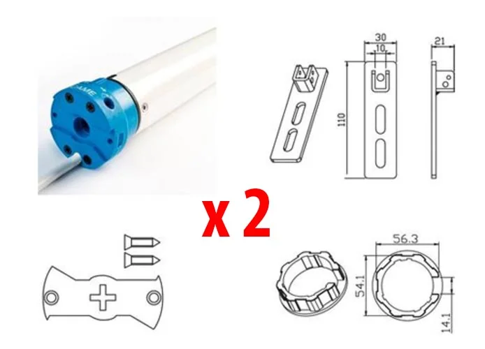 came 2 x kit moteur tubulaire volet roulant mondrian 5 230v uy0019 001uy0019