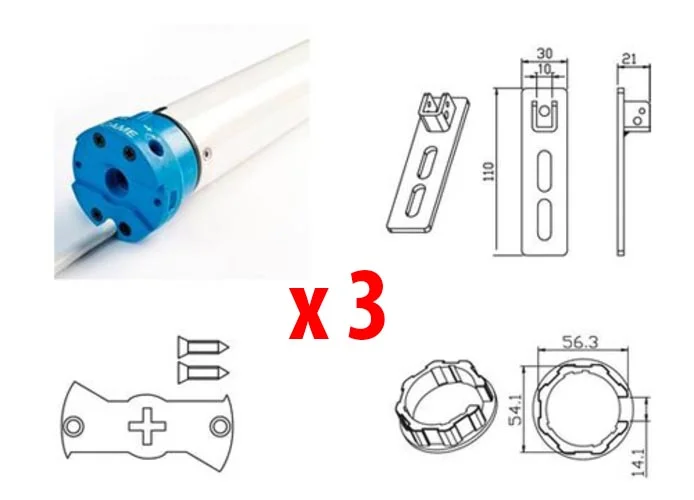 came 3 x kit moteur tubulaire volet roulant mondrian 5 230v uy0019 001uy0019