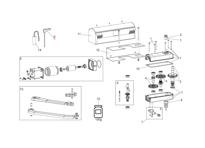 faac pièce détachée clé déverrouillage 390-550-trigon-breeze 713001