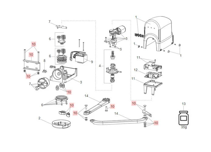 faac pièce détachée accessoires 391-compas 63003423