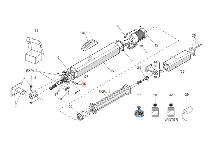 faac pièce détachée pivot long 400-402 7182175