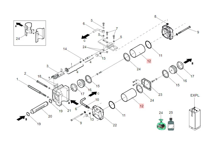 faac pièce détachée cylindre piston m.760 l.110 (140°) 7366135