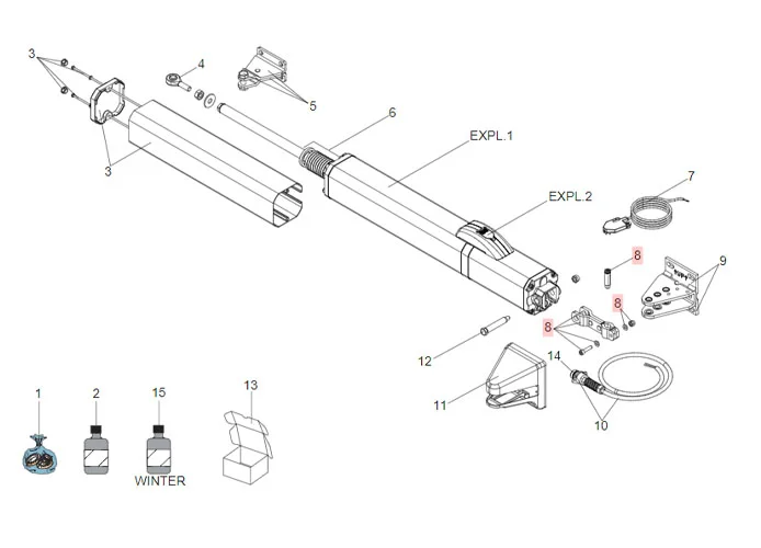 faac pièce détachée groupe fourche et pivot arrière s450h 63003334