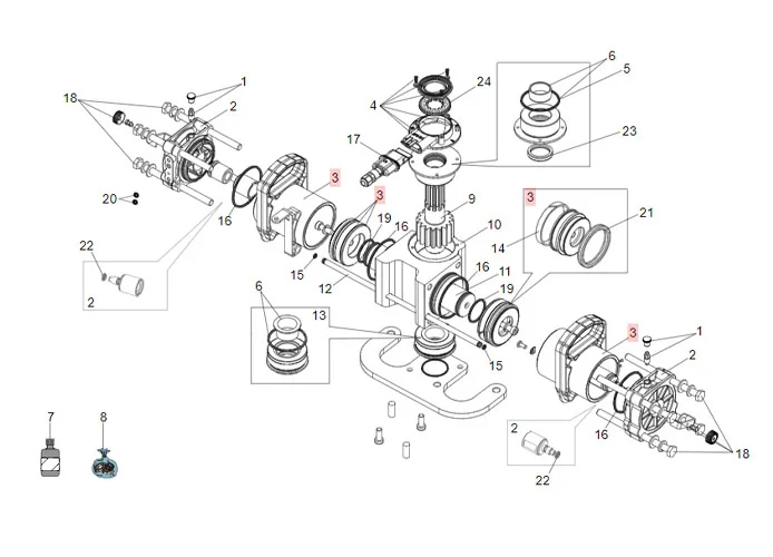 faac pièce détachée groupe cylindre et piston s800 100° 63003311