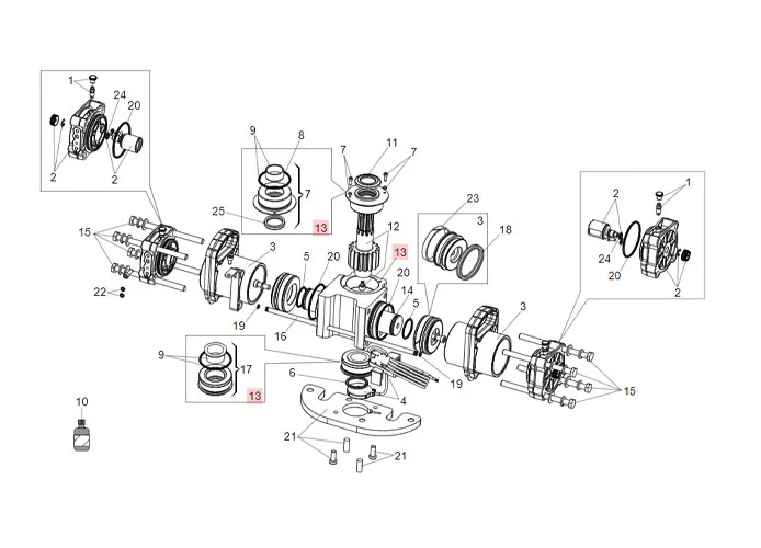 faac pièce détachée corps central actionneur s800 m10 63003260