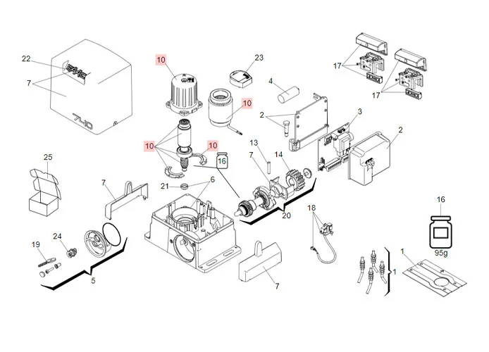 faac pièce détachée moteur 740 version 2017 63003244