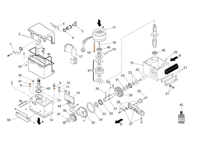 faac pièce détachée groupe fixation stator 746/844 63001613