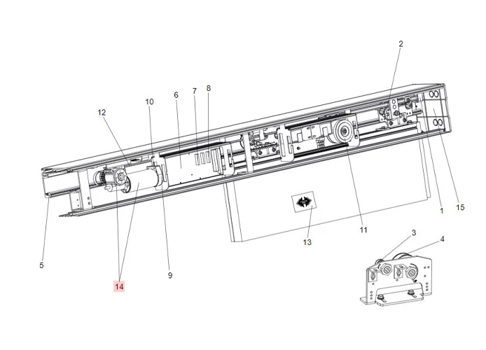 faac pièce détachée moteur avec réducteur + poulie 940 7700155