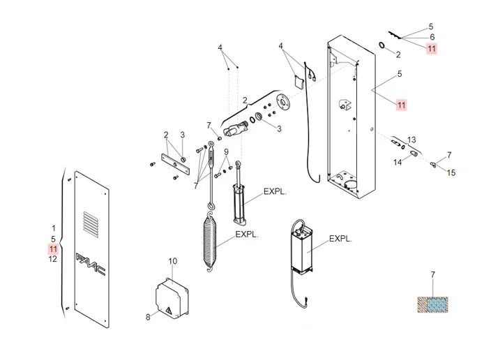 faac pièce détachée capot + porte 615 bpr (ral 9006) 63003467