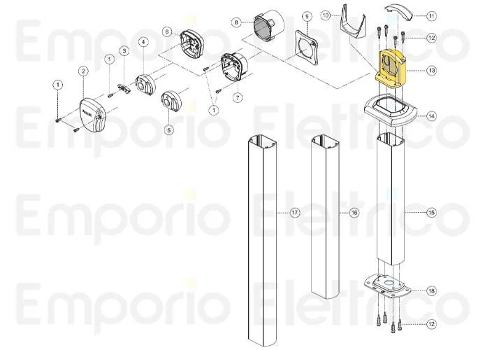 fadini pièce détachée support de photocellule sur colonnette ou au mur 55013