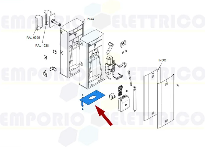 came pièce détachée plaque barrière gard 5-6-6,5-8m 119rig039