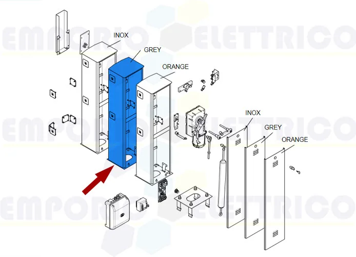 came pièce détachée boîtier barrière gard 3,25-4m 119rig228