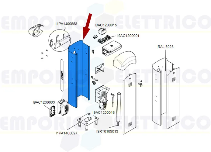 came pièce détachée caisson barrière gard4 119rig408 