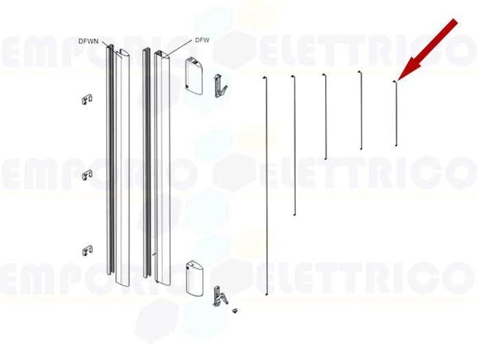 came pièce détachée corde bord sensible df 1,5 mt 119rir229 rir229