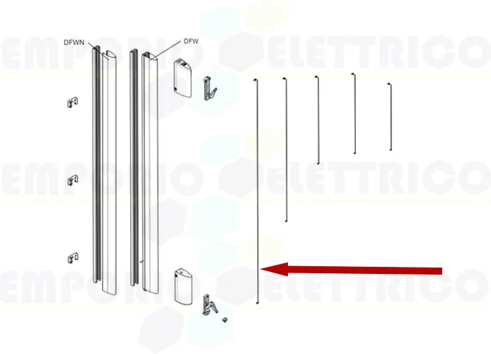 came pièce détachée corde bord sensible df 6 mt 119rir233 rir233