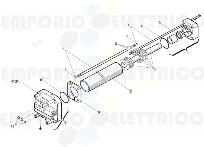 faac pièce détachée corps de piston 402 7366065