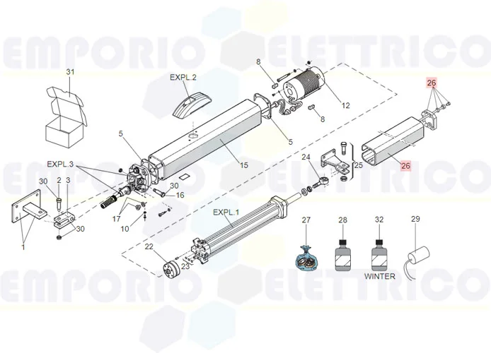 faac pièce détachée groupe carter 400 l 63003329