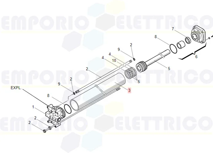 faac pièce détachée corps de piston 400/87 ln 7366015