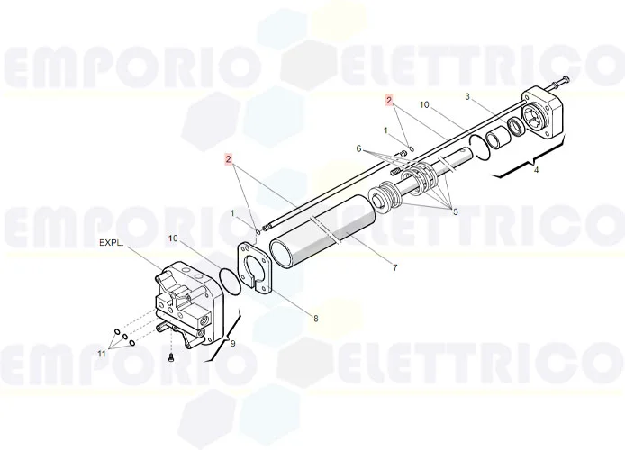 faac pièce détachée tube alimentation et tendeurs 402/422 63003305