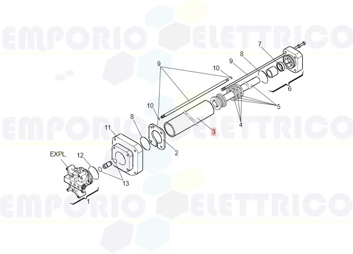 faac pièce détachée cylindre piston 402 piéton 7366075