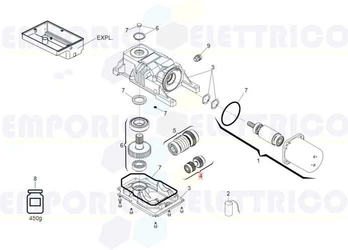 faac pièce détachée première réduction 770/roller 718075