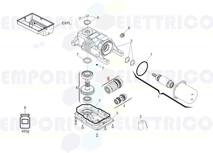 faac pièce détachée deuxième réduction 770/roller 718076