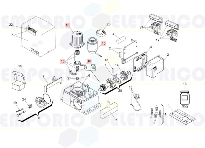 faac pièce détachée moteur 740 version 2017 63003244