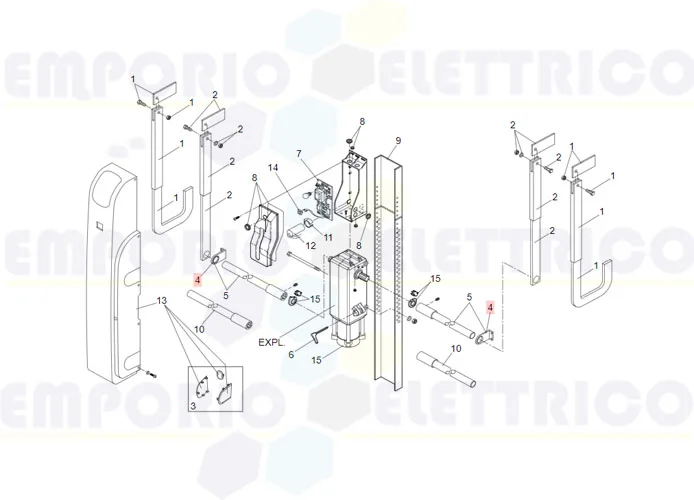 faac pièce détachée support tube de transmission 72229