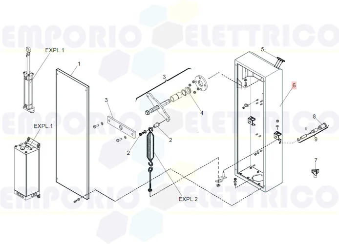 faac pièce détachée capot + porte 615 bpr (ral 2004) 63003466